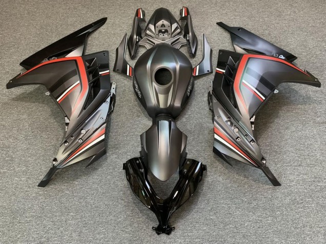 Migliori Carene Moto Kawasaki Ninja 300 2013-2017 - Nero Opaco Rosso