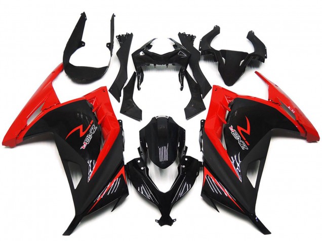 Migliori Carene Moto Kawasaki Ninja 300 2013-2017 - Rosso Nero Lucido
