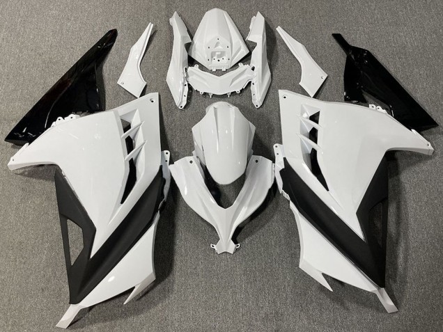 Migliori Carene Moto Kawasaki Ninja 300 2013-2017 - Bianco Nero