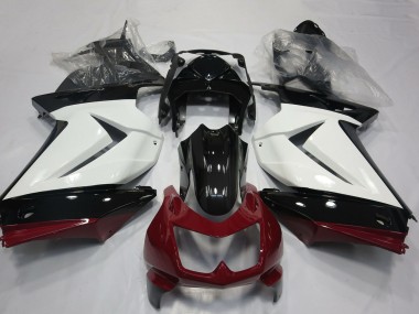 Migliori Carene Moto Kawasaki Ninja 250 2008-2012 - Bianco Rosso Nero Lucido