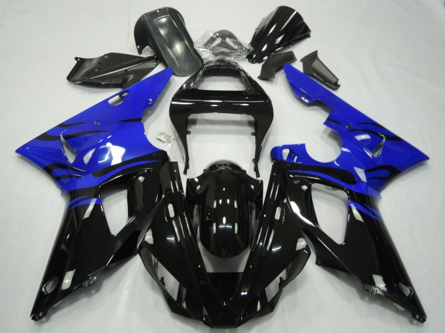Migliori Carene Moto Yamaha R1 2000-2001 - Blu Nero Lucido Fiamma