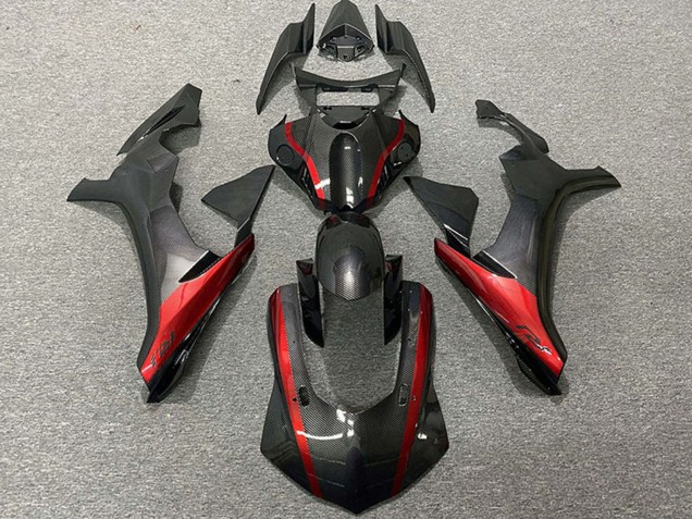 Migliori Carene Moto Yamaha R1 2015-2019 - Fibra di Carbonio Stile Rosso