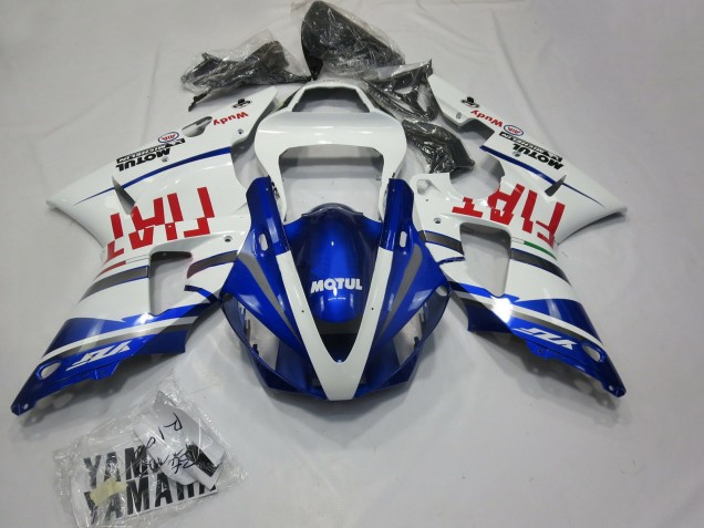 Migliori Carene Moto Yamaha R1 2000-2001 - Bianco Blu Rosso Fiat Motul