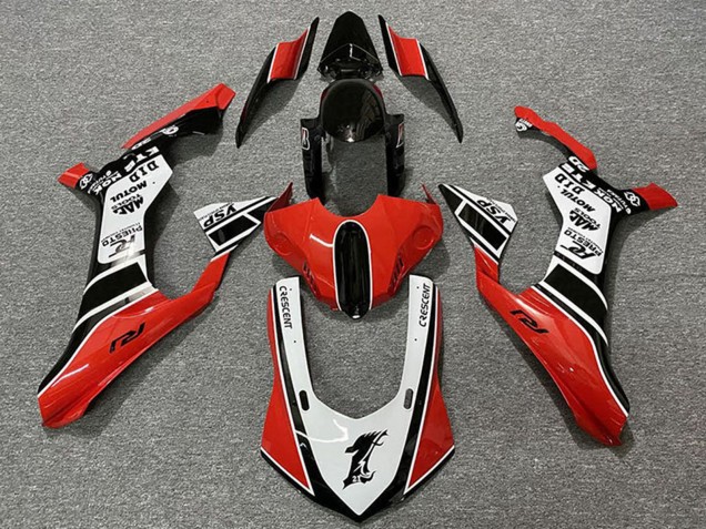 Migliori Carene Moto Yamaha R1 2015-2019 - Bianco Rosso Nero Lucido Motul YSP