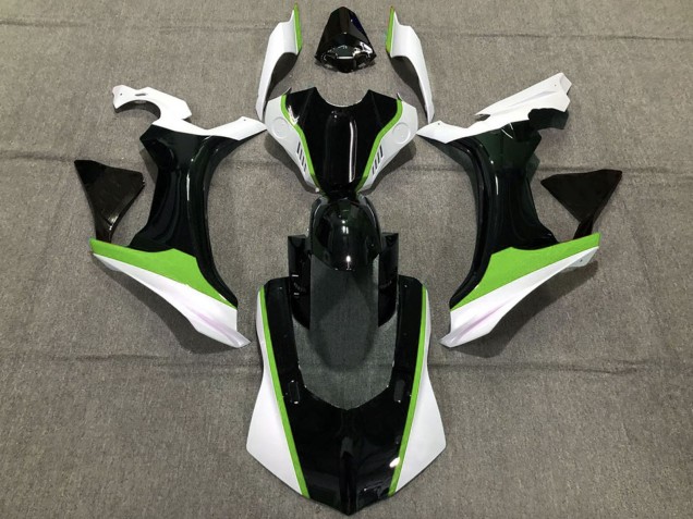 Migliori Carene Moto Yamaha R1 2015-2019 - Bianco Verde Nero Lucido