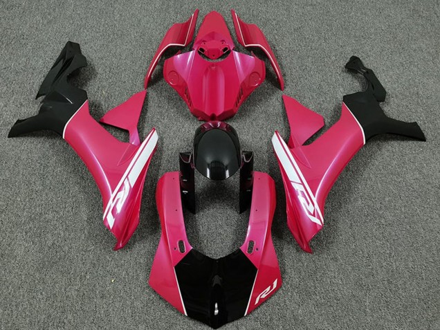 Migliori Carene Moto Yamaha R1 2015-2019 - Rosa Bianco Nero Lucido
