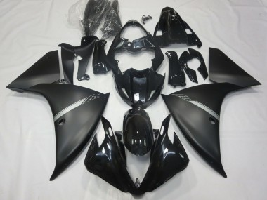 Migliori Carene Moto Yamaha R1 2012-2014 - Nero Lucido Nero Opaco Argento
