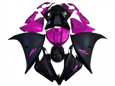 Migliori Carene Moto Yamaha R1 2012-2014 - Nero Lucido Nero Opaco Rosa