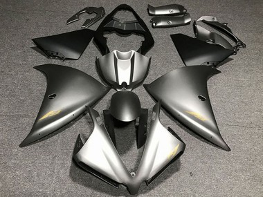 Migliori Carene Moto Yamaha R1 2012-2014 - Grigio Opaco Oro Decals