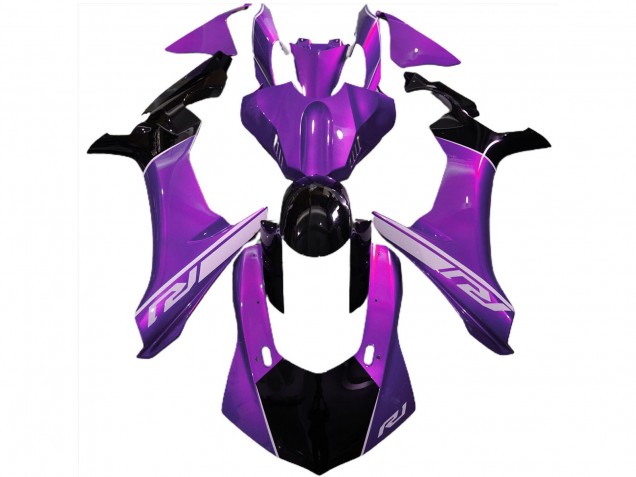 Migliori Carene Moto Yamaha R1 2015-2019 - Viola Nero Lucido Argento
