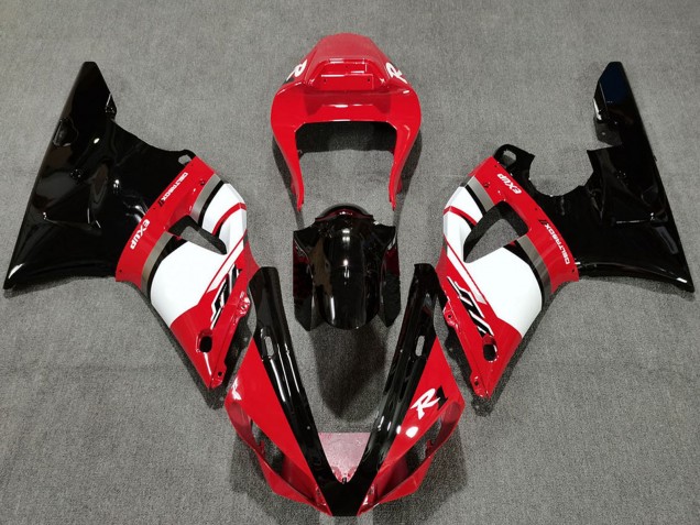 Migliori Carene Moto Yamaha R1 2000-2001 - Rosso Bianco Nero Lucido