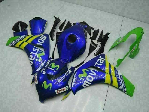 Migliori Carena Moto Honda CBR1000RR 2008-2011 - Blu Giallo Verde MoviStar Castrol