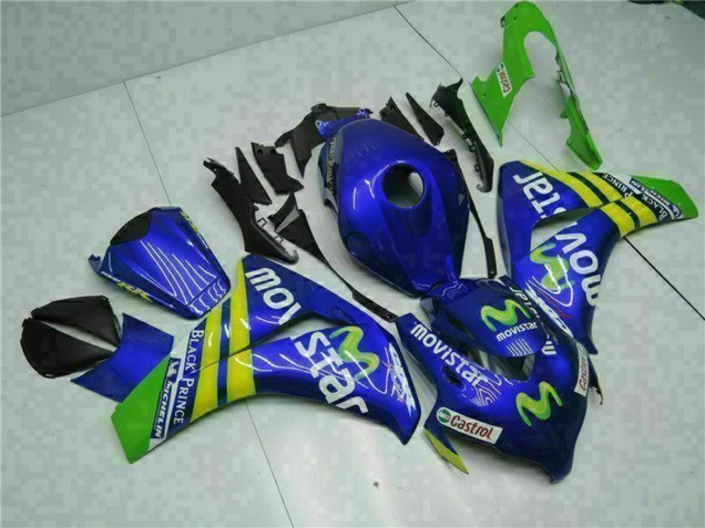 Migliori Carena Moto Honda CBR1000RR 2008-2011 - Blu Giallo Verde MoviStar Castrol