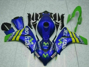 Migliori Carena Moto Honda CBR1000RR 2008-2011 - Blu Giallo Verde MoviStar Castrol
