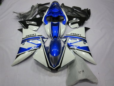 Migliori Carene Moto Yamaha R1 2012-2014 - Bianco Blu Nero Layerd Semakin Didepan