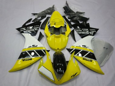 Migliori Carene Moto Yamaha R1 2012-2014 - Bianco Giallo Nero Lucido