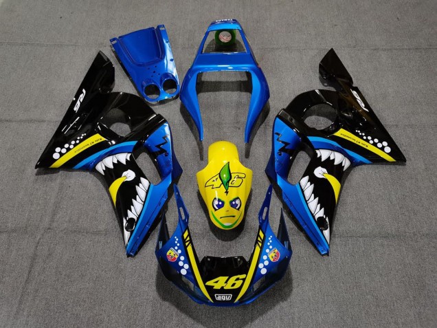 Migliori Carene Moto Yamaha R6 1998-2002 - Blu Giallo Nero Squalo 46