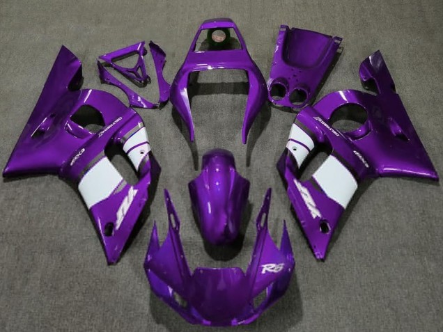 Migliori Carene Moto Yamaha R6 1998-2002 - Viola Scuro Bianco