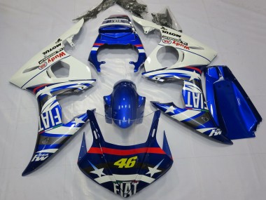 Migliori Carene Moto Yamaha R6 2003-2004 - Bianco Blu Fiat Michelin Motul 46