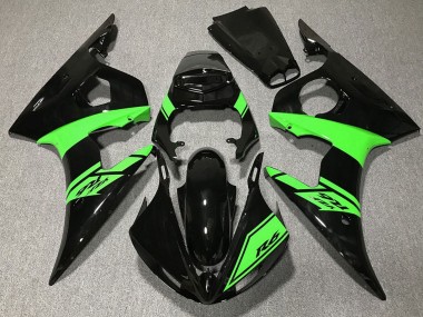 Migliori Carene Moto Yamaha R6 2003-2004 - Nero Lucido Verde