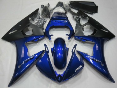 Migliori Carene Moto Yamaha R6 2005 - Blu Scuro Nero Opaco