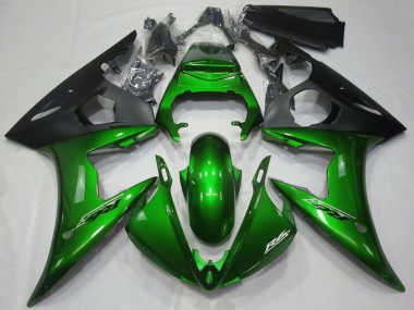 Migliori Carene Moto Yamaha R6 2005 - Verde Scuro Nero Opaco