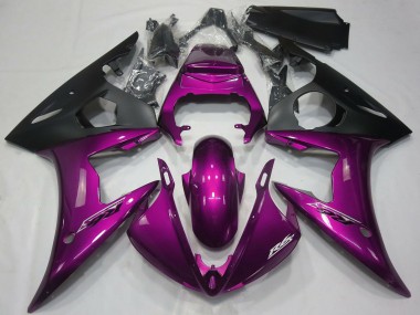 Migliori Carene Moto Yamaha R6 2005 - Rosa Scuro Nero Opaco