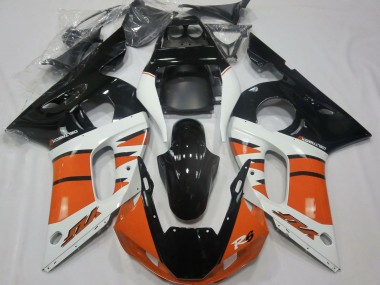 Migliori Carene Moto Yamaha R6 1998-2002 - Bianco Arancia Nero Lucido