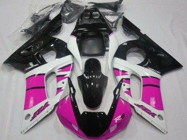 Migliori Carene Moto Yamaha R6 1998-2002 - Bianco Rosa Nero Lucido