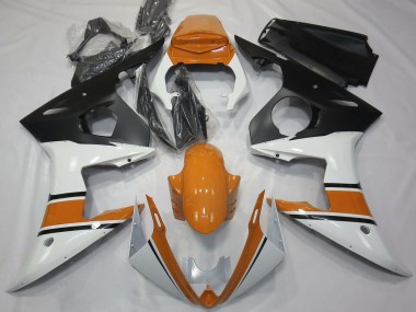 Migliori Carene Moto Yamaha R6 2003-2004 - Bianco Arancia Nero Opaco