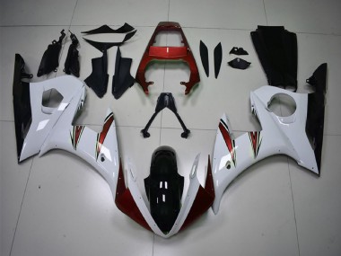 Migliori Carene Moto Yamaha R6 2003-2004 - Bianco Rosso Nero Lucido