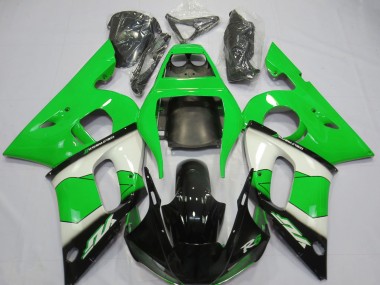 Migliori Carena Moto Yamaha R6 1998-2002 - Verde Bianco Nero Lucido
