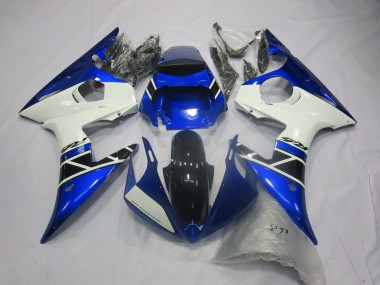 Migliori Carene Moto Yamaha R6 2005 - Blu Bianco Nero Lucido