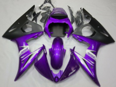 Migliori Carene Moto Yamaha R6 2003-2004 - Viola Bianco Nero Opaco