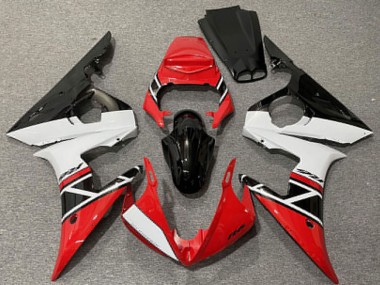 Migliori Carene Moto Yamaha R6 2003-2004 - Rosso Bianco Nero Lucido