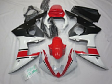 Migliori Carene Moto Yamaha R6 2005 - Bianco Rosso Nero