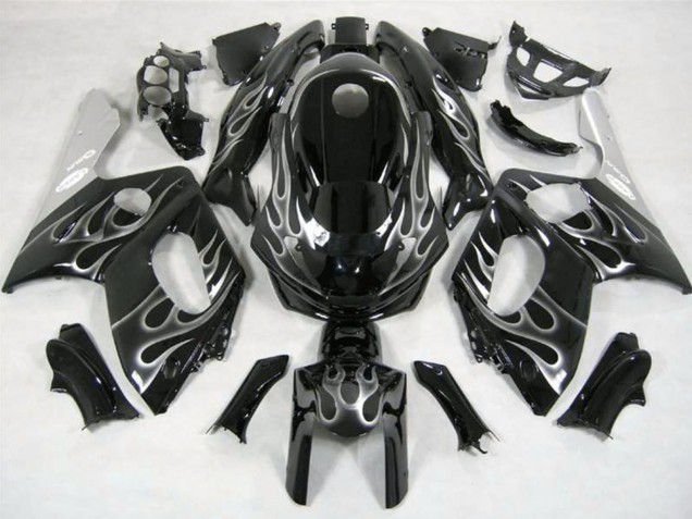 Migliori Carene Moto Yamaha YZF600R Thundercat 1996-2007 - Nero Lucido Argento Fiamma