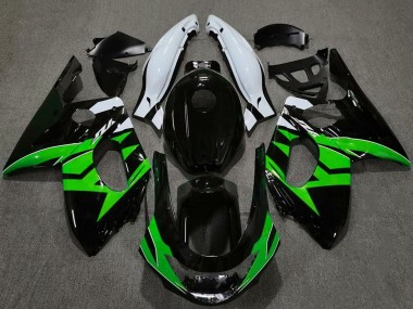 Migliori Carene Moto Yamaha YZF600R Thundercat 1996-2007 - Nero Lucido Verde Bianco