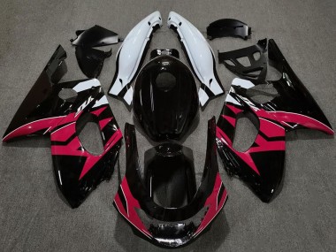 Migliori Carene Moto Yamaha YZF600R Thundercat 1996-2007 - Nero Lucido Rosa Bianco