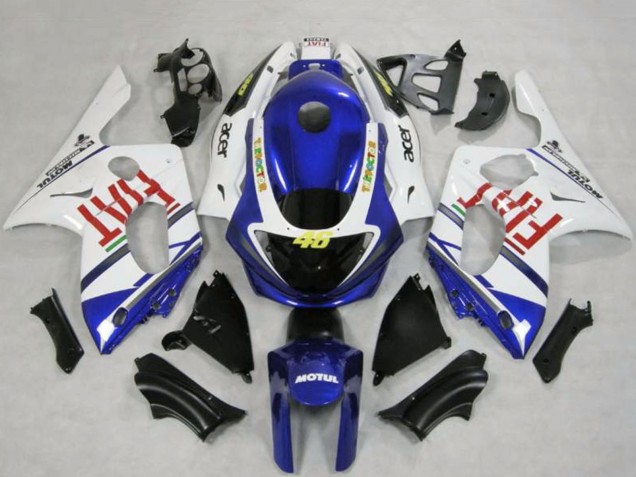 Migliori Carene Moto Yamaha YZF600R Thundercat 1996-2007 - Bianco Blu Fiat Motul