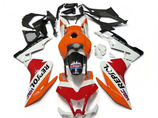 Migliori Carene Moto Aprilia RS4 125 2012-2018 - Arancia Bianco Rosso Nero Lucido Repsol