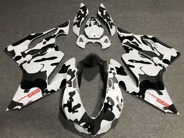 Migliori Carene Moto Ducati 899 2011-2014 - Bianco Nero Camouflage