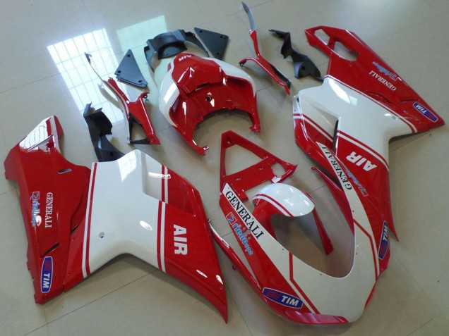 Migliori Carene Moto Ducati 848 1098 1198 2007-2014 - Rosso Bianco Air Generali Tim