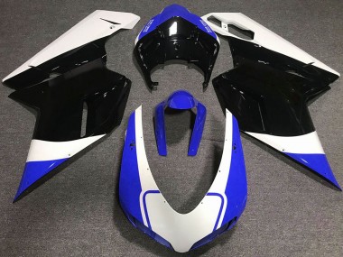 Migliori Carena Moto Ducati 848 1098 1198 2007-2014 - Bianco Blu Nero Lucido