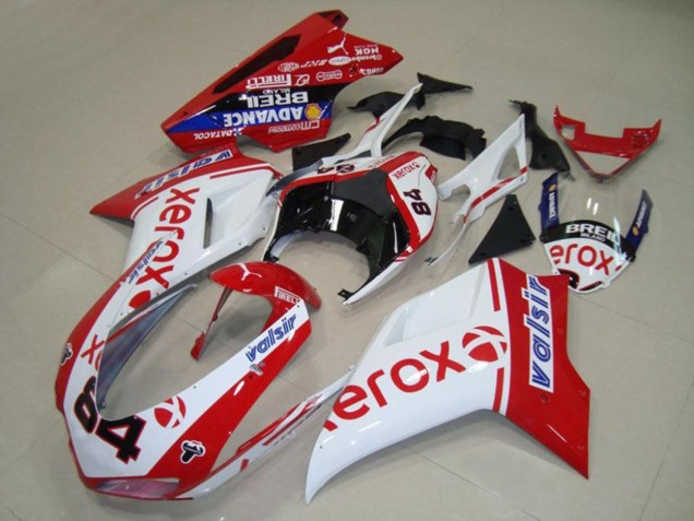 Migliori Carene Moto Ducati 848 1098 1198 2007-2014 - Bianco Rosso Blu Nero Lucido Valsir Xerox 84