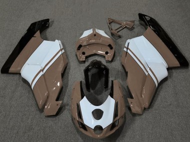 Migliori Carene Moto Ducati 749 999 2003-2004 - Bianco Marrone Nero Lucido