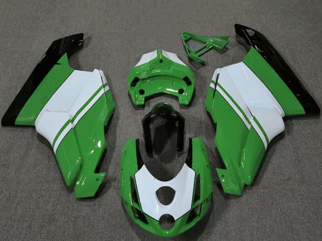 Migliori Carene Moto Ducati 749 999 2003-2004 - Bianco Verde Nero Lucido