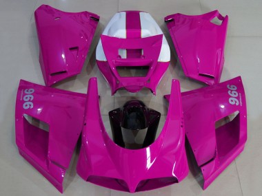 Migliori Carene Moto Ducati 996 1993-2005 - Lucido Rosa Bianco Nero