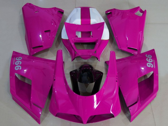 Migliori Carene Moto Ducati 996 1993-2005 - Lucido Rosa Bianco Nero