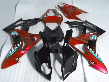 Migliori Carene Moto BMW S1000RR 2017-2018 - Rosso Nero Lucido Squalo